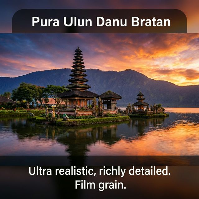 Bali Beautiful Temple Pond